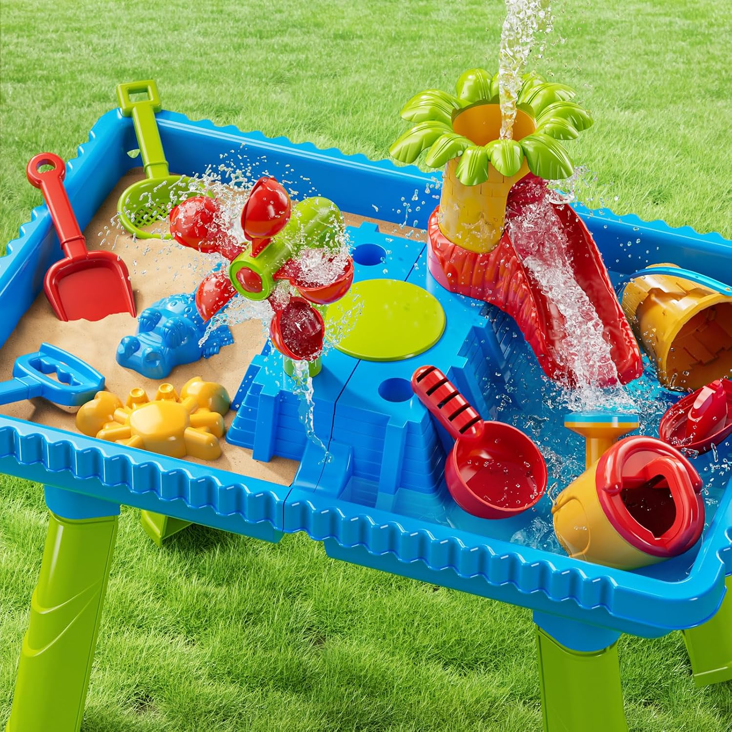 Kids Water Table - Chair with Sand Play - Multi-Activity Sensory Toy for Ages 3-8