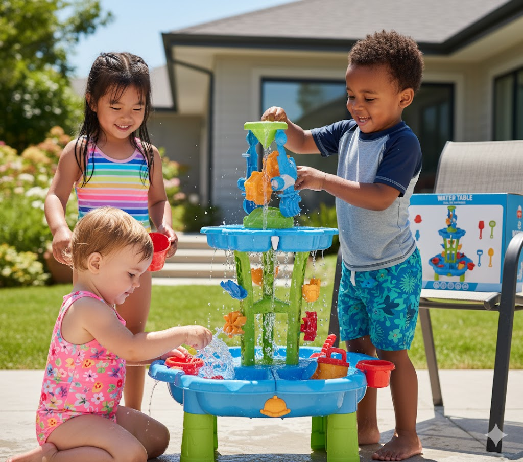 Kids Sand and Water Table No Chair - Dual Sensory Play Table for Toddlers Ages 3-8