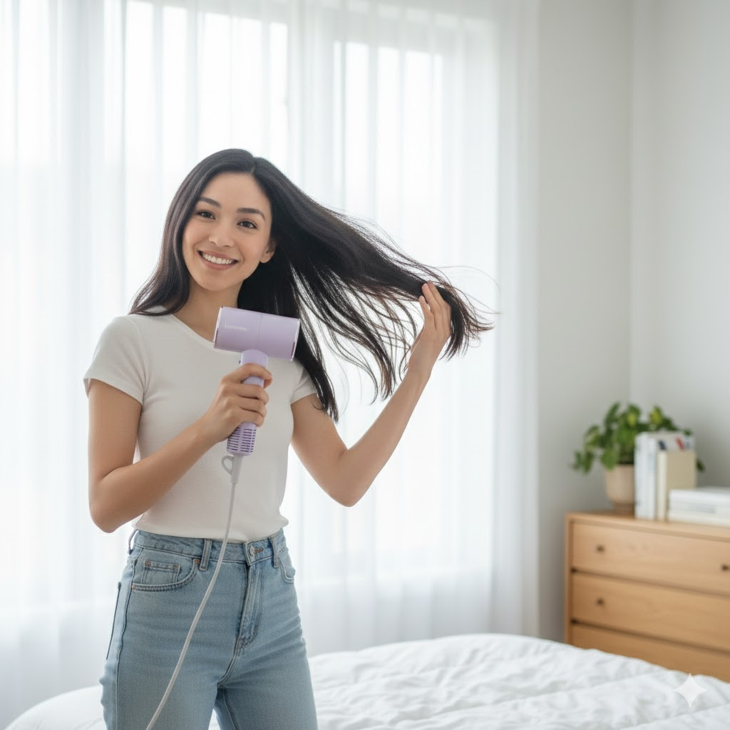 Mini Hair Dryer - Dual Voltage Travel Hair Dryer with High Speed Motor