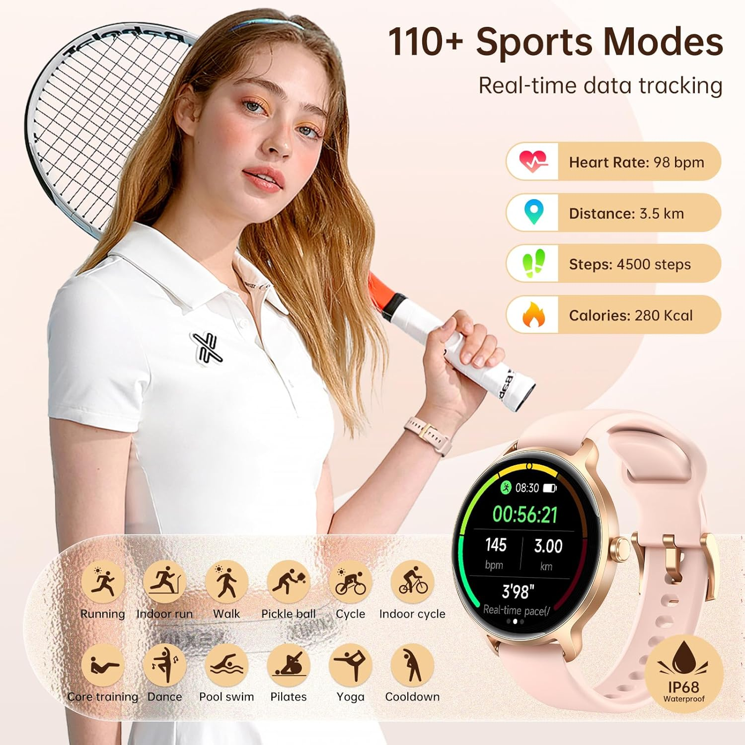 Women's Smart Watch with Call Function - Heart Rate & SpO2 Fitness Tracker