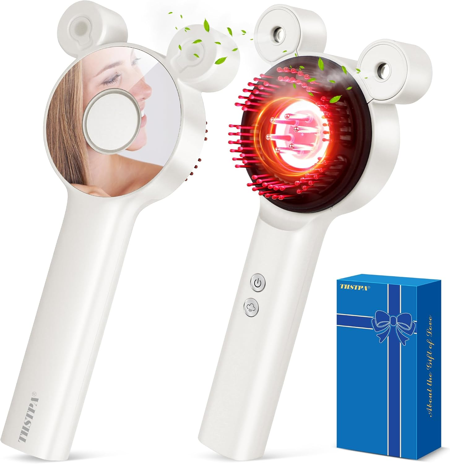 4-in-1 Electric Scalp Massager for Hair Growth - Red Light Therapy Hair Brush with Oil Applicator for All Hair Types