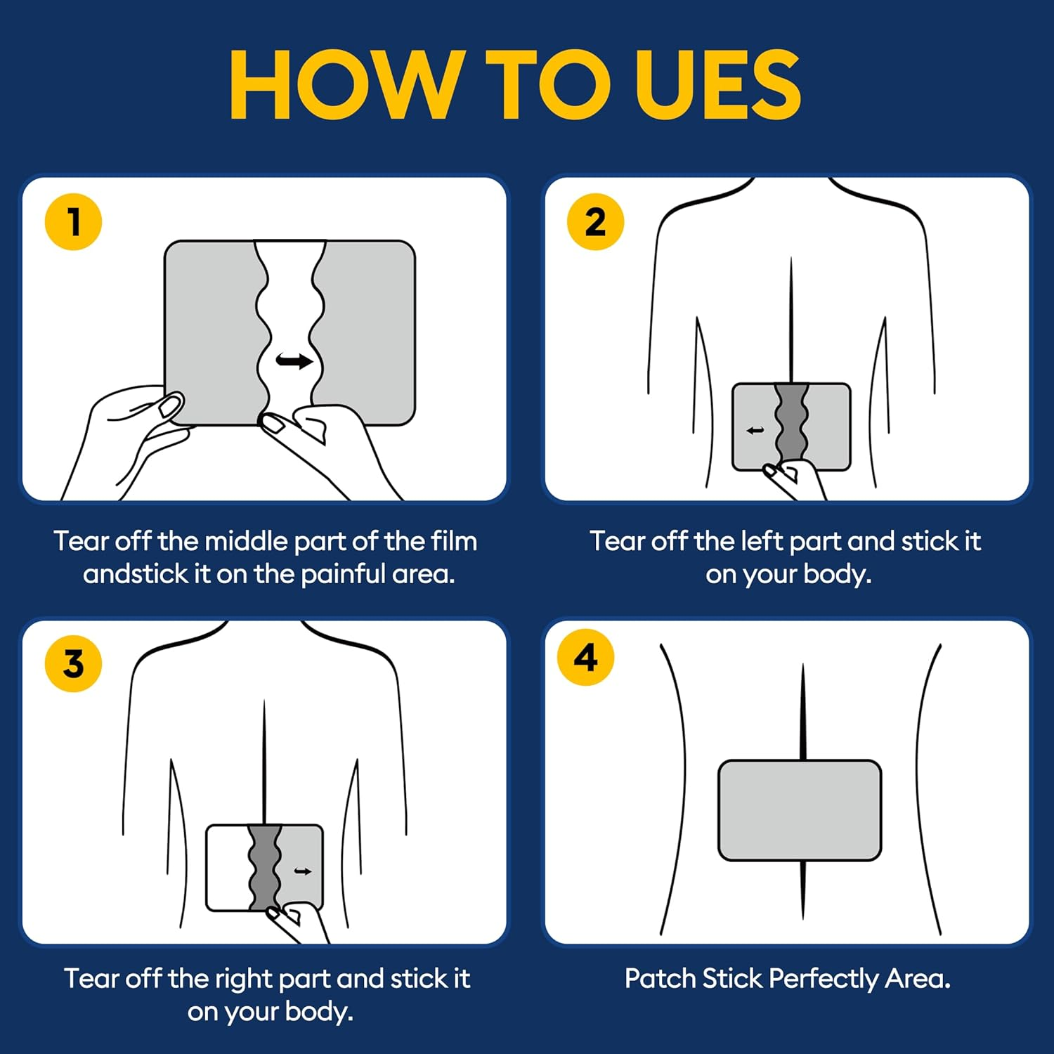 4% Lidocaine Pain Relief Patches - Maximum Strength for Back, Neck & Joint Pain (30 Large Patches)