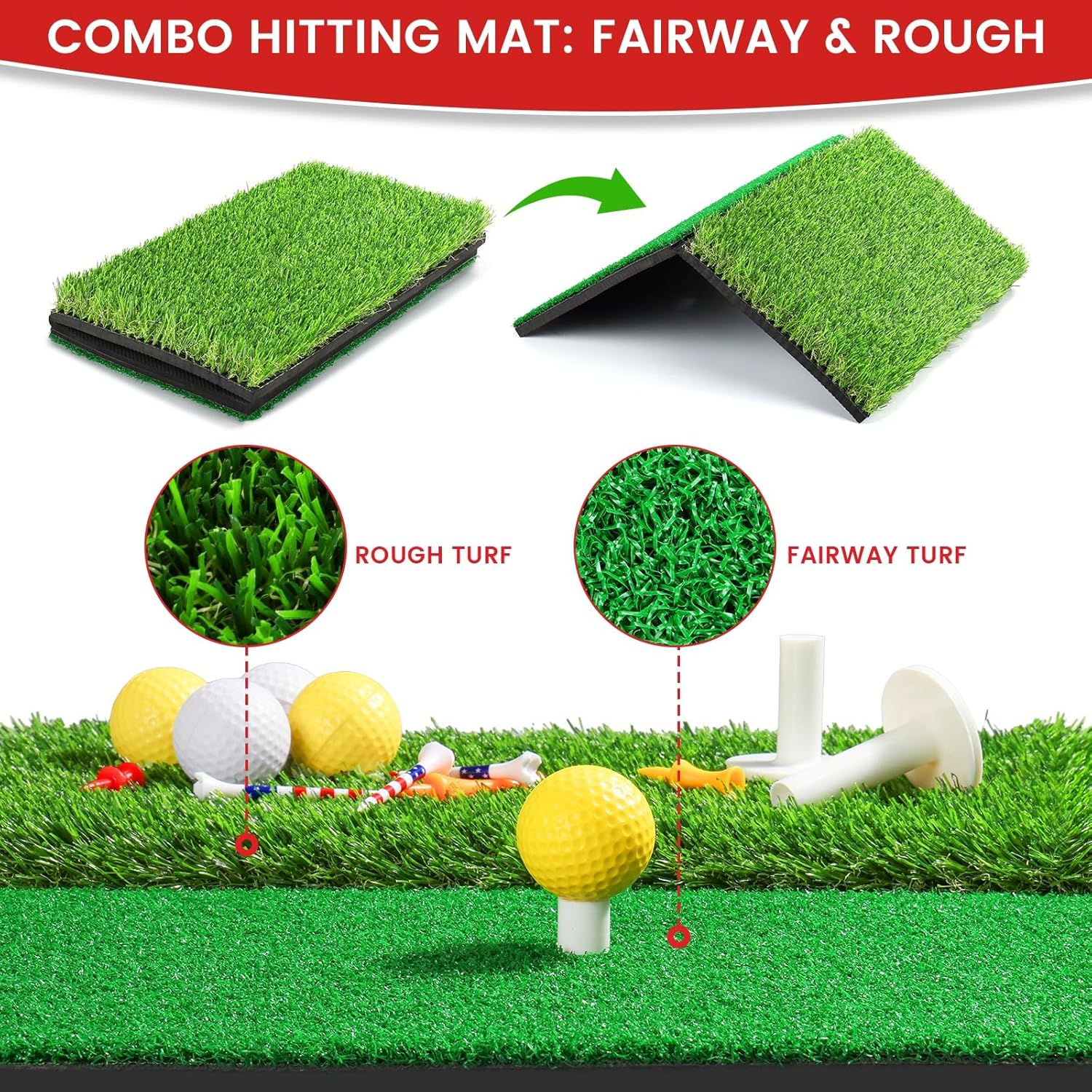 Pro Golf Practice Net 9x7ft Heavy Duty with Mat - Indoor Outdoor Training