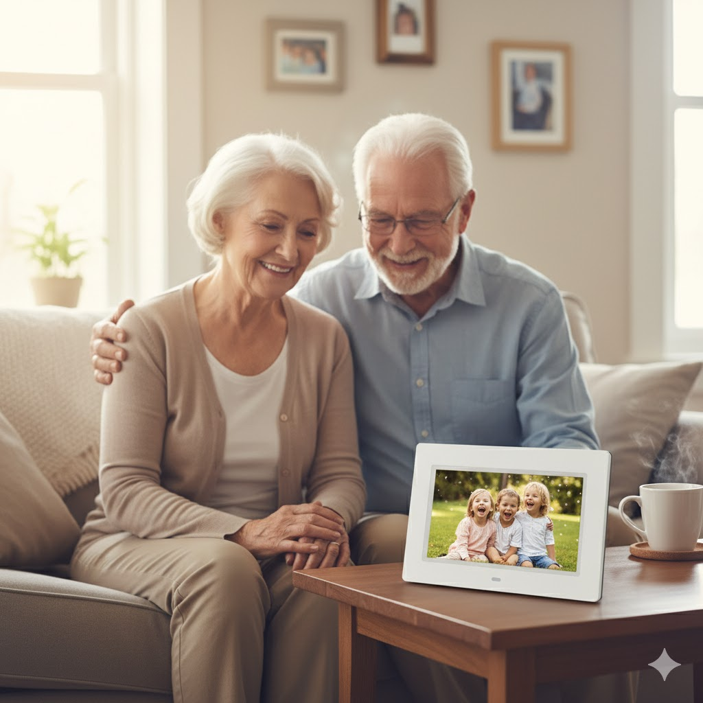 Digital Photo Frame with Remote Control - HD Display for Photos, Music & Video