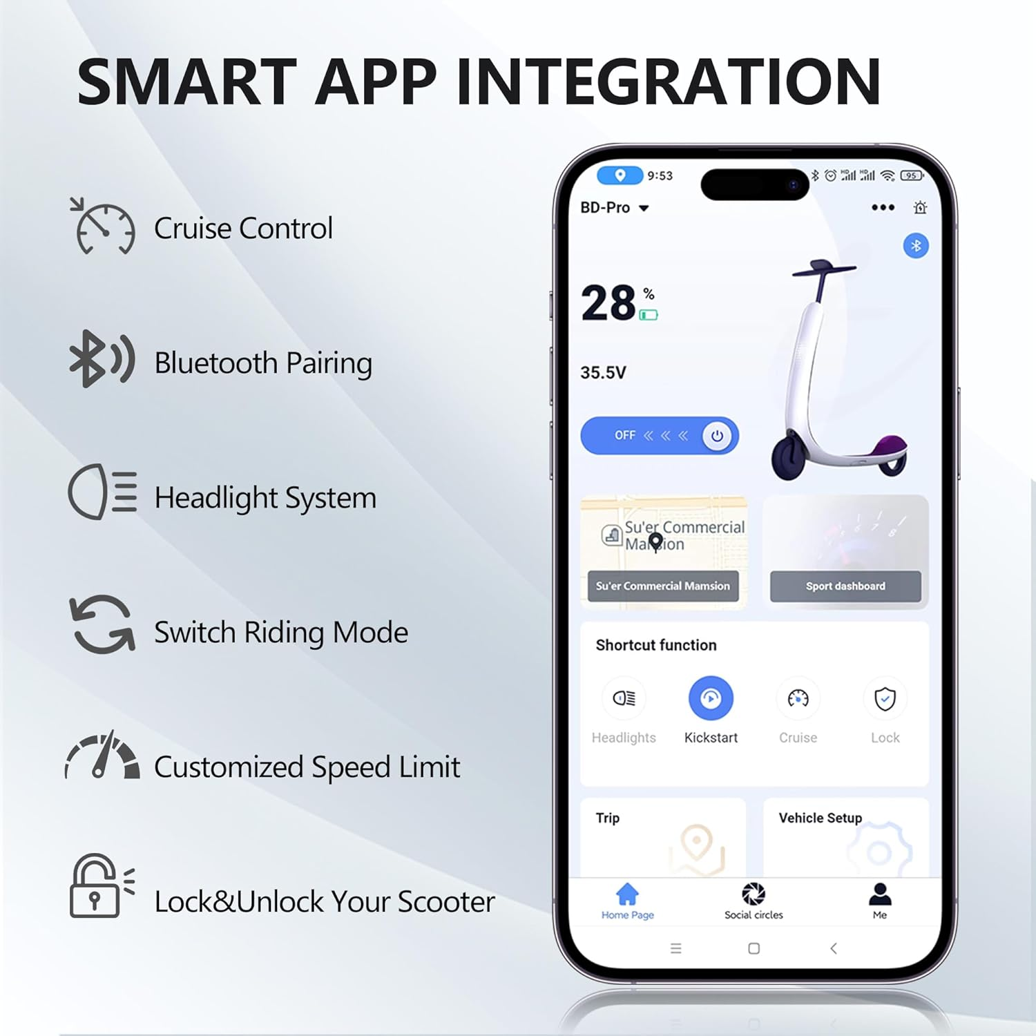 MAXSHOT V-7 Electric Scooter - 350W Motor, 16 Mile Range, Foldable Urban Commuter