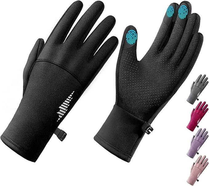 Women's Touchscreen Winter Gloves - Water-Resistant Thermal Gloves for Running, Hiking & Driving