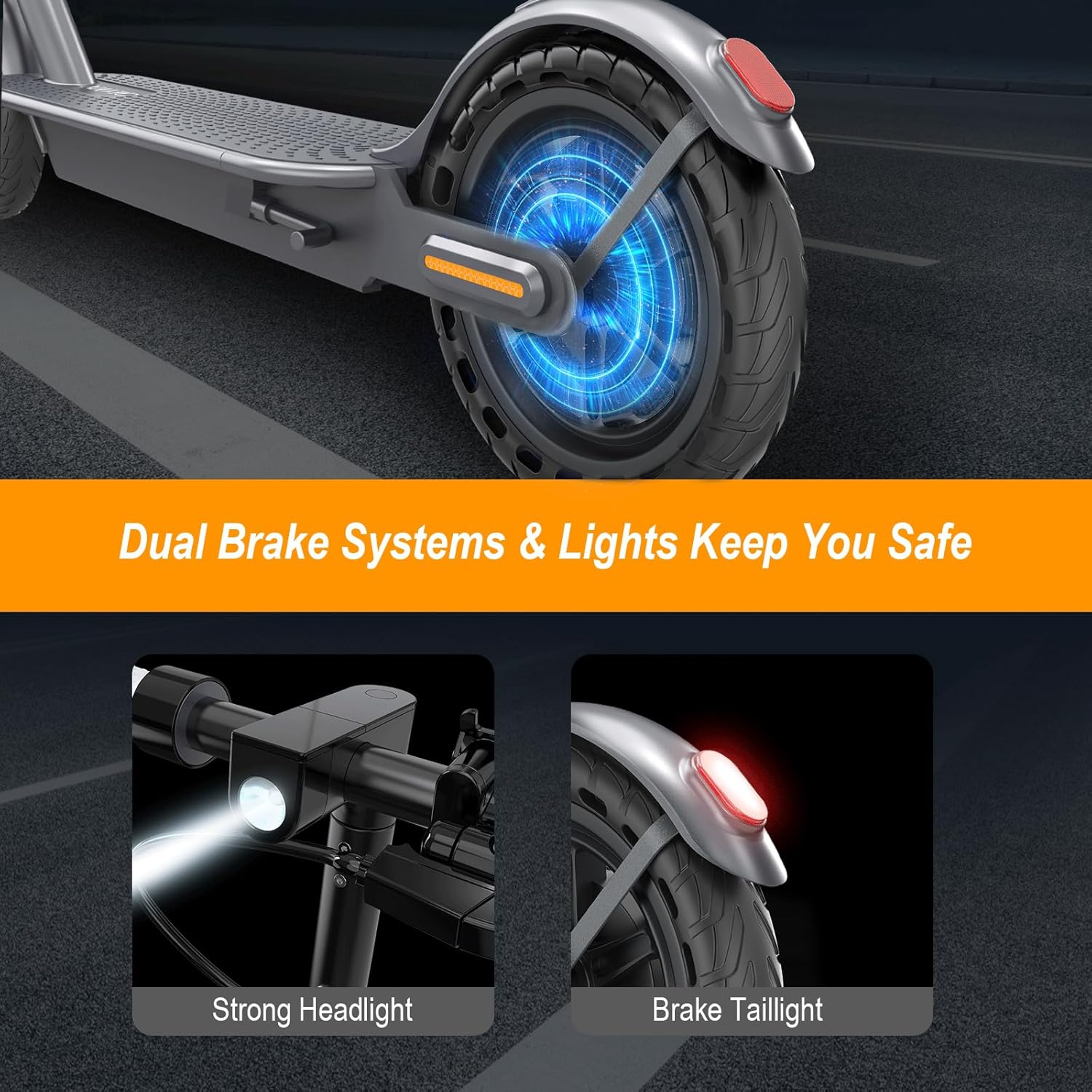 NAVIC T5 Electric Scooter for Adults - 27 Mile Range, 22 MPH, 500W Motor, Dual Suspension