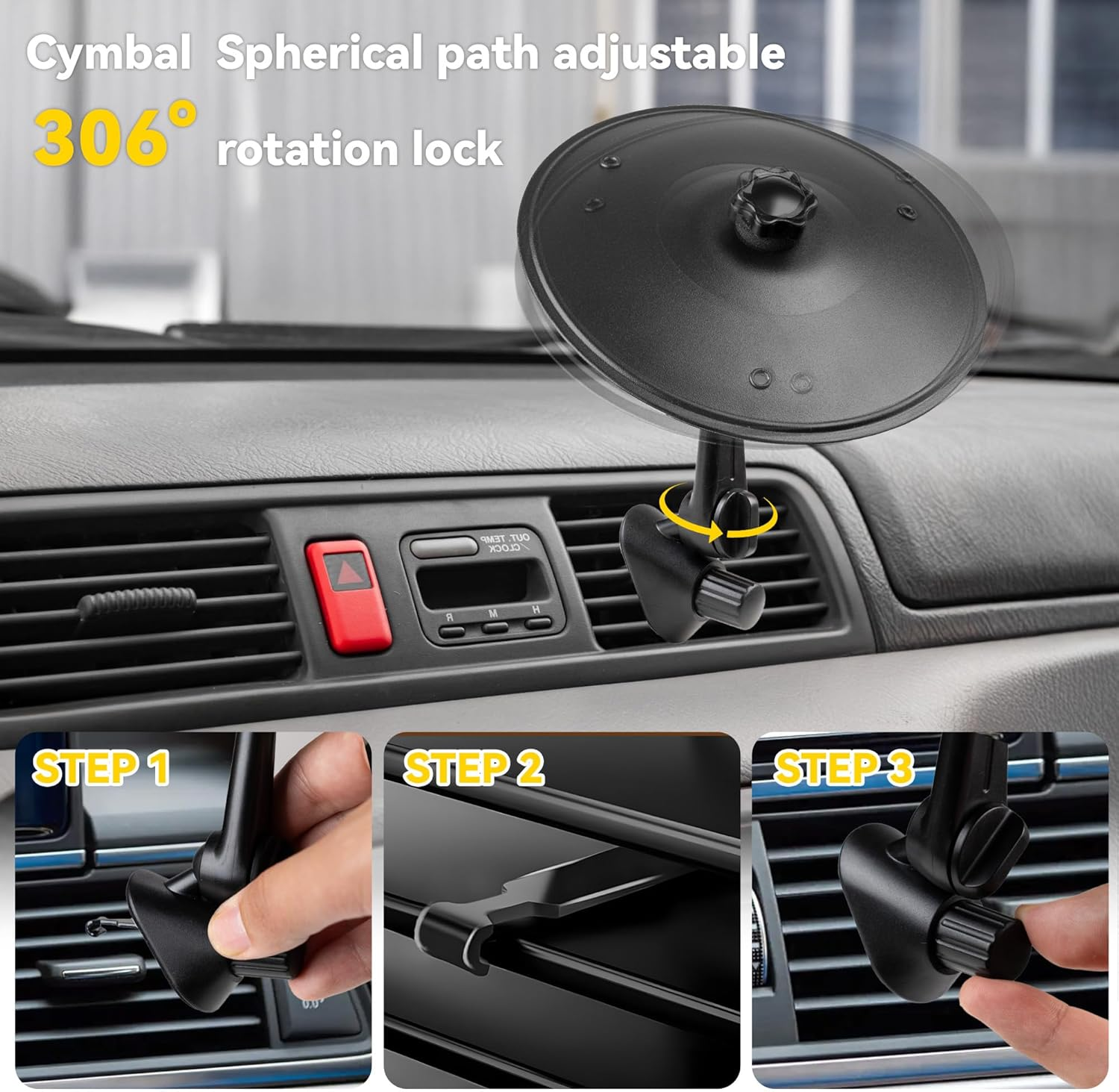 Car Cymbal Air Vent - Mini Drum Cymbal with Crisp Metallic Sound for Music Lovers & Drummers