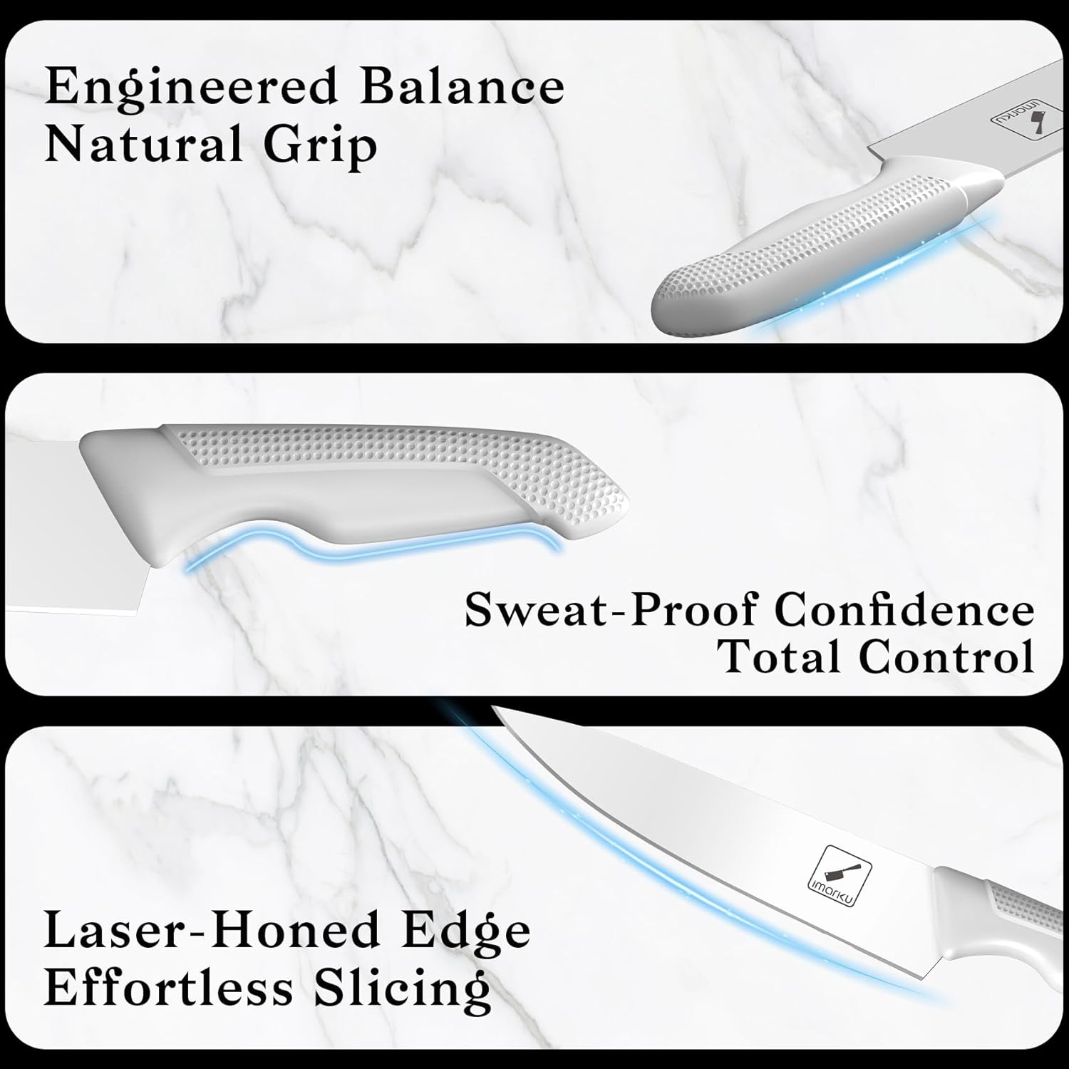 Japanese Kitchen Knife Set - Stainless Steel with Block & Anti-Slip Handles