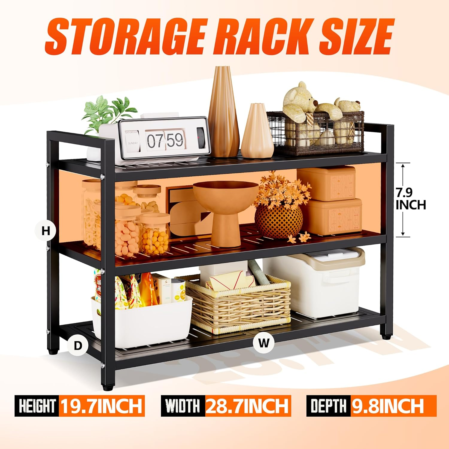 3 Tier Metal Shoe Rack - Heavy Duty Steel Organizer with Reinforced Tubes, 200 lbs Capacity