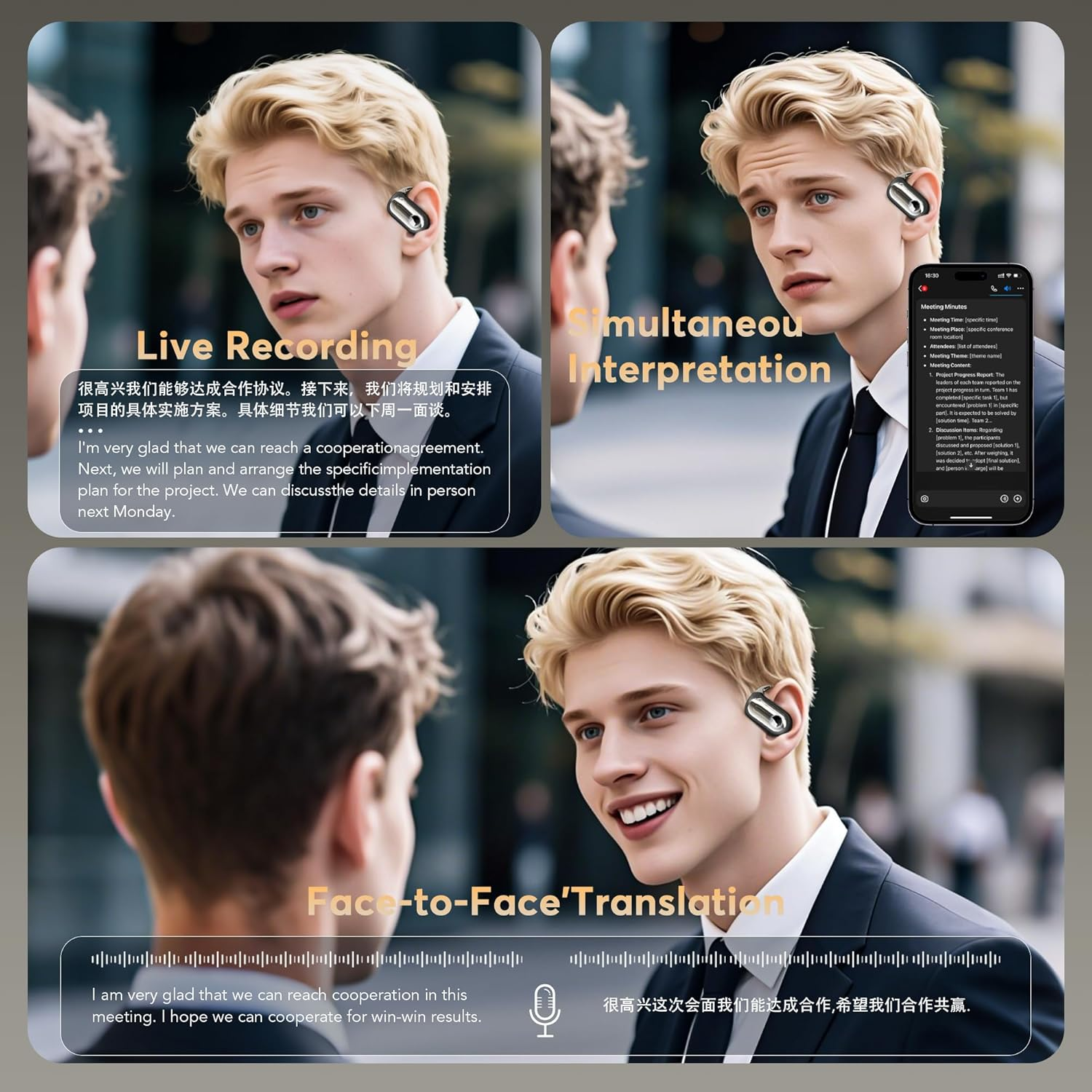 AI Translation Earbuds - Real-Time 168 Language Translator with Bluetooth 5.4