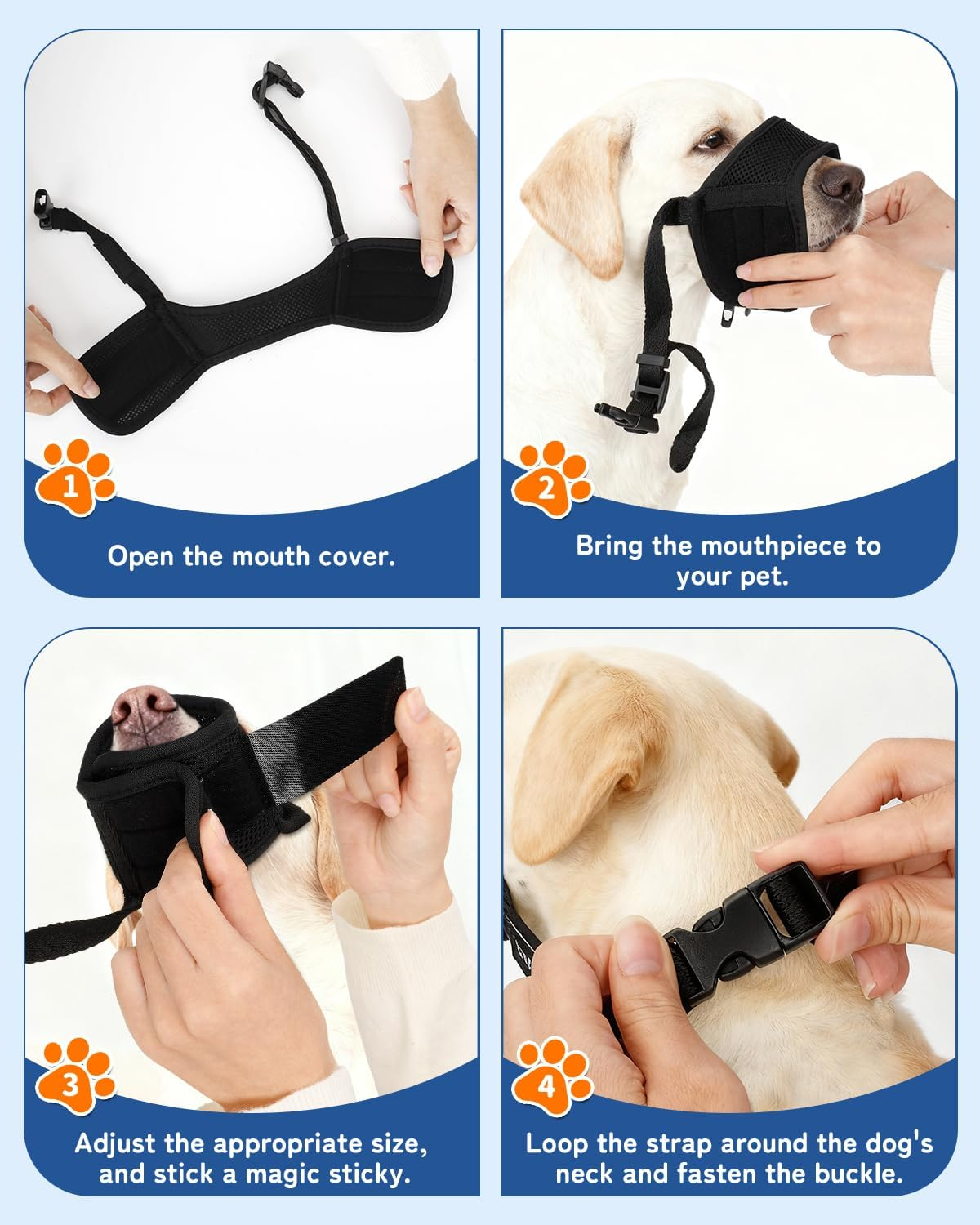 Dog Muzzle for Safety & Behavior Management - Breathable Comfort Fit with Adjustable Straps