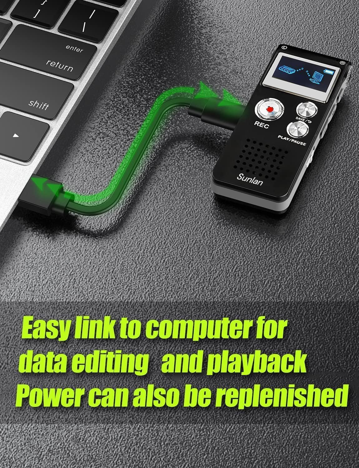 72GB Voice Recorder with AI Triple Noise Cancellation - Professional Voice Activated Recording Device for Meetings, Lectures & Interviews