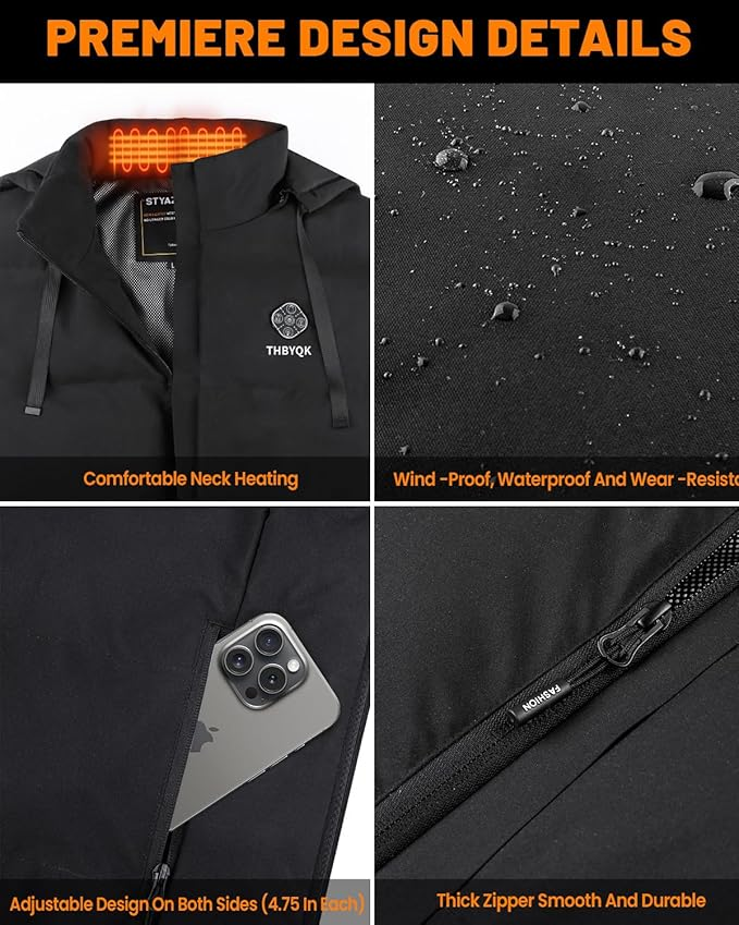 21-Zone Heated Vest - Smart Temperature Control Jacket for Men & Women | 5-in-1 Controller
