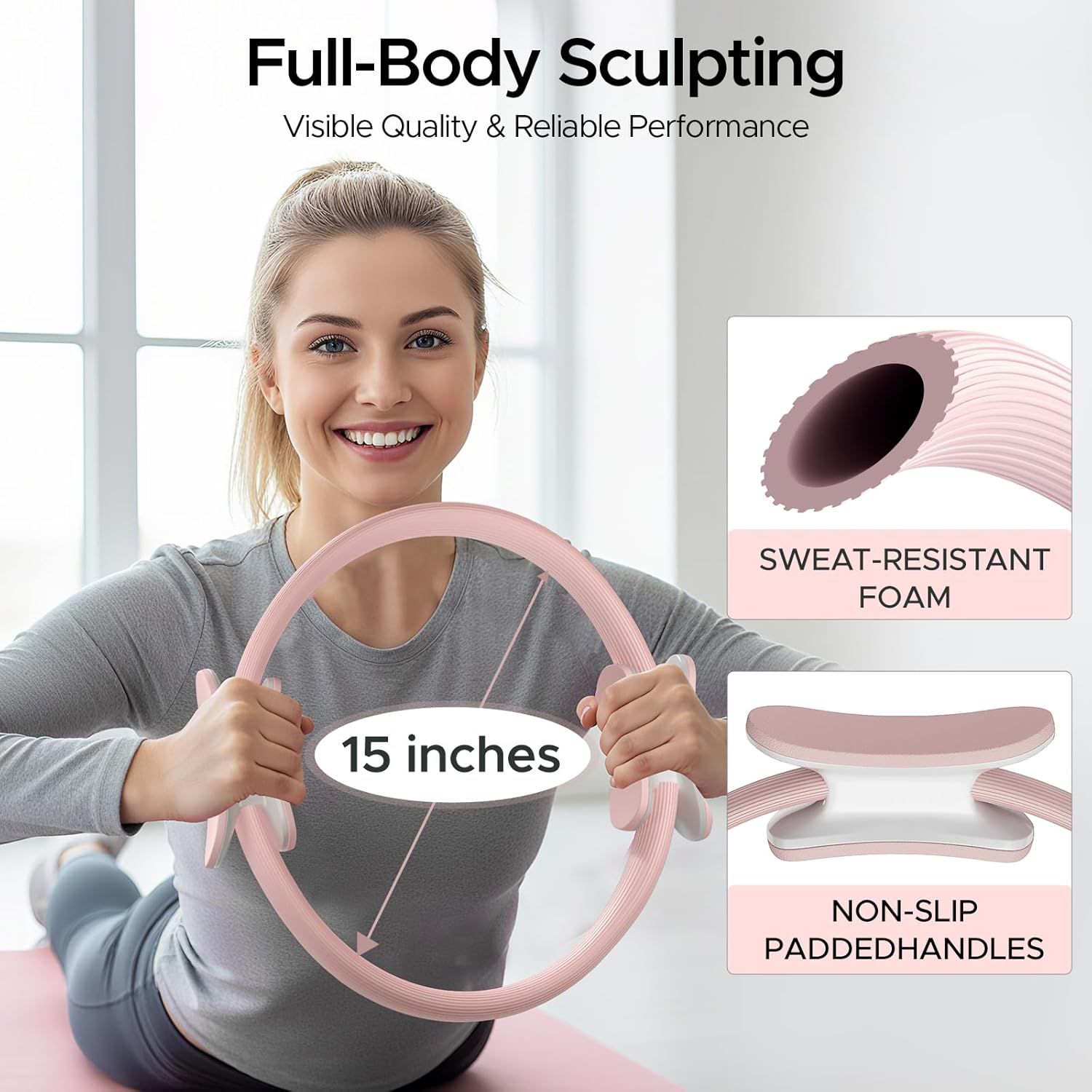 Pilates Ring Kit - Complete Home Workout Set with Magic Circle, Resistance Bands & Exercise Ball