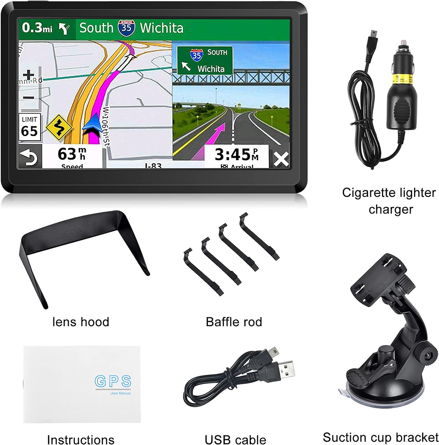 GPS Navigator for Car – 2026 Map, 7" Touch Screen, 256MB-16GB Navigate with confidence