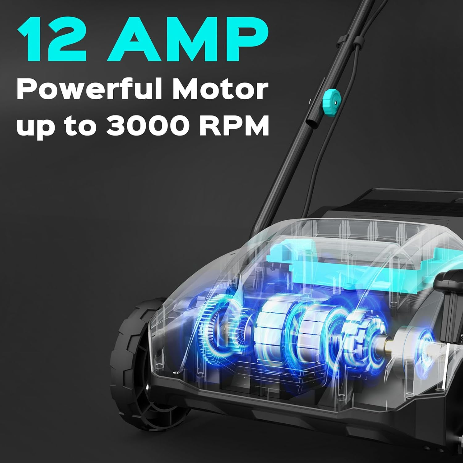 13-Inch Electric Dethatcher and Scarifier - 2-in-1 Lawn Care Tool for Healthier Grass