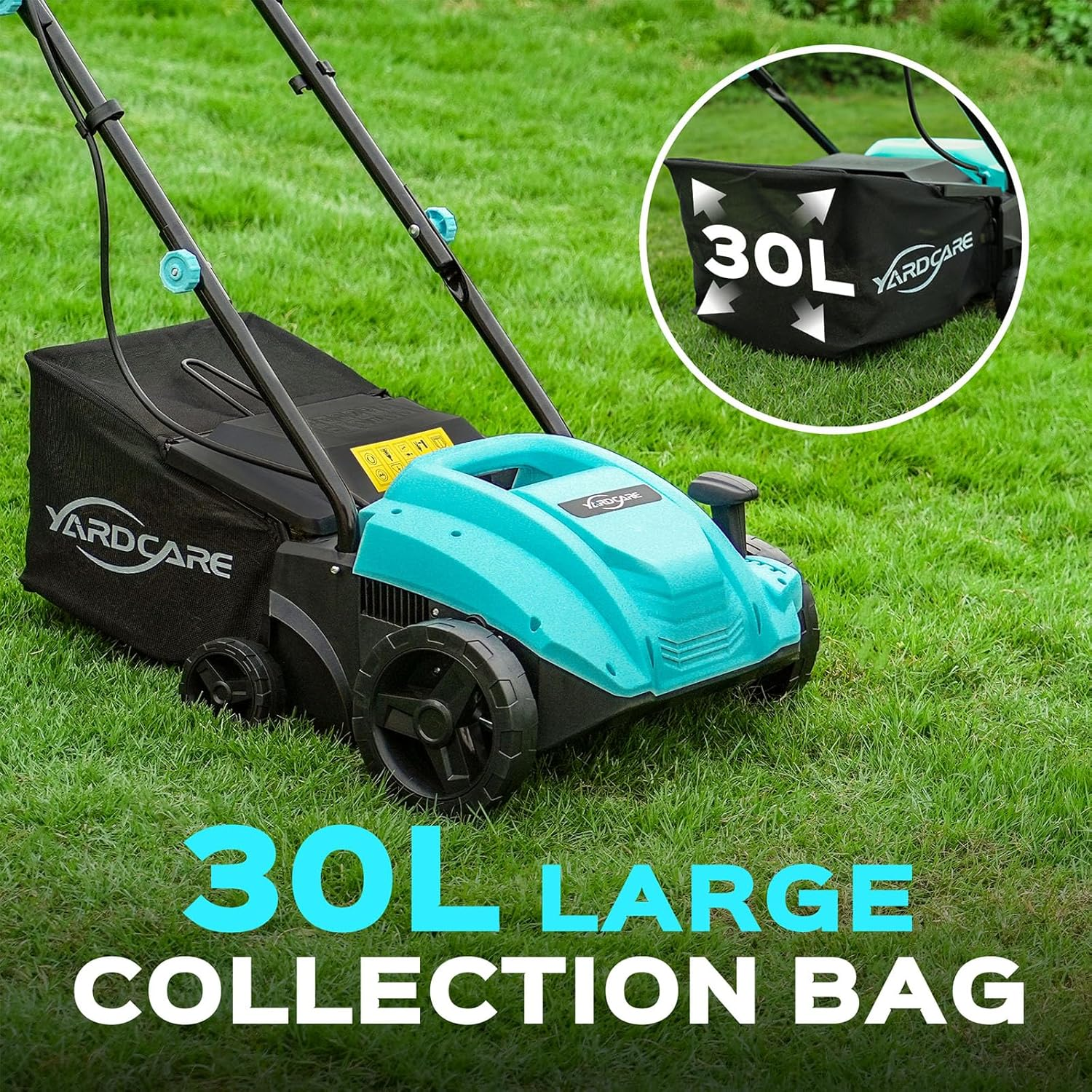 13-Inch Electric Dethatcher and Scarifier - 2-in-1 Lawn Care Tool for Healthier Grass