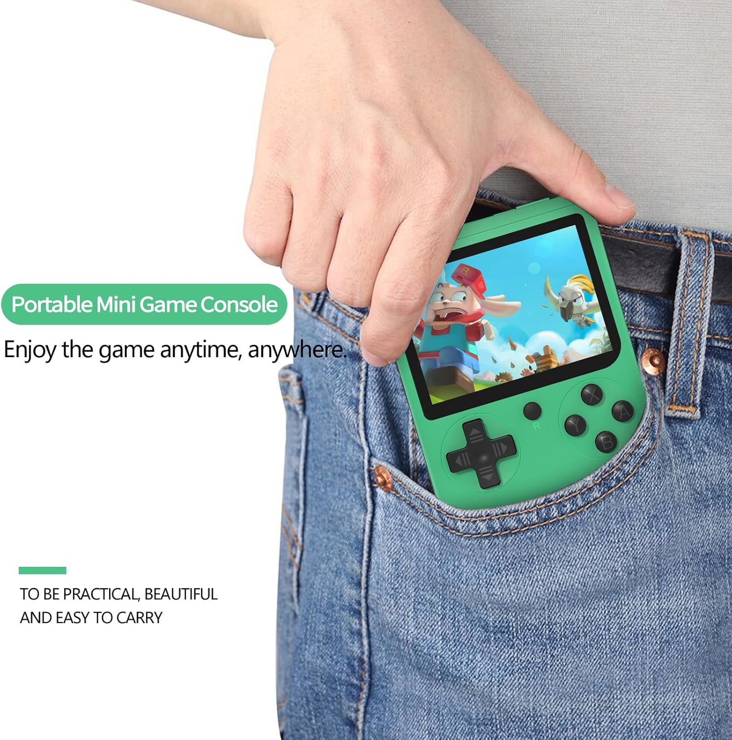 Handheld FC Game Console with 500 Classic Games - 3.0 Inch LED Display, Rechargeable Battery | Portable Retro Arcade Gaming System for Kids & Adults