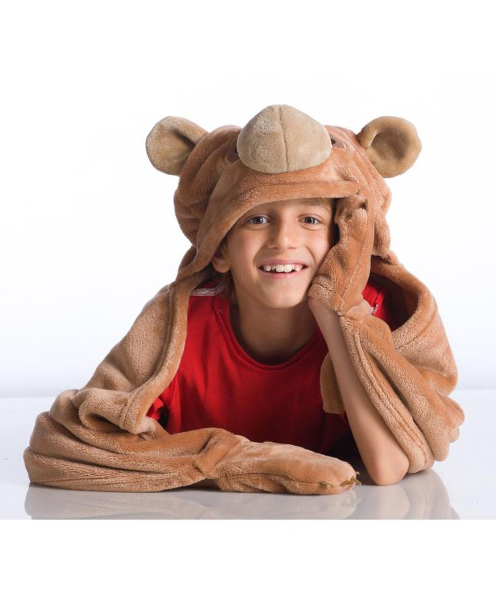 Bear Hooded Blanket by Kanguru - Ultra Soft Wearable Throw Blanket 39x51 inches