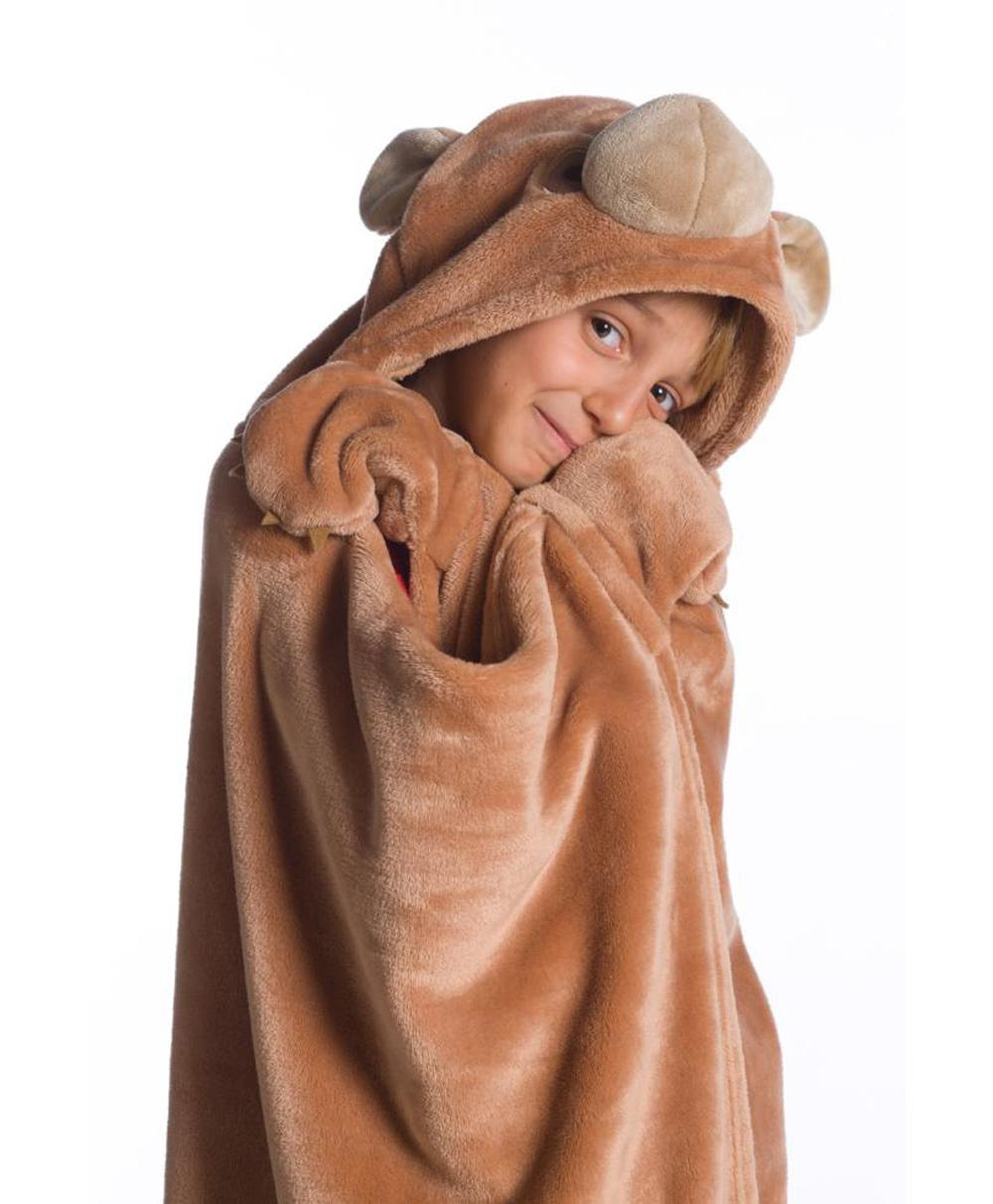 Bear Hooded Blanket by Kanguru - Ultra Soft Wearable Throw Blanket 39x51 inches