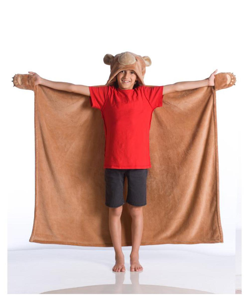 Bear Hooded Blanket by Kanguru - Ultra Soft Wearable Throw Blanket 39x51 inches