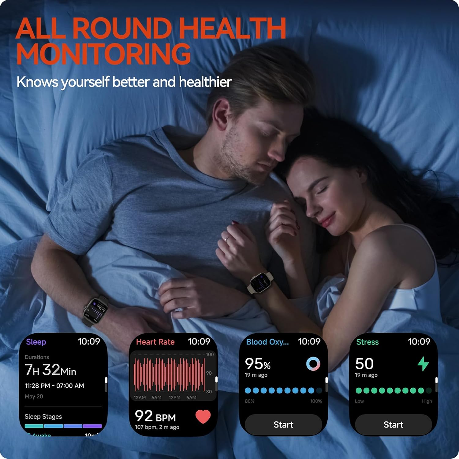 Smart Watch with GPS & Bluetooth Calling - Alexa Built-In, 3ATM Waterproof Fitness Tracker, Large Display for Android & iPhone - Black