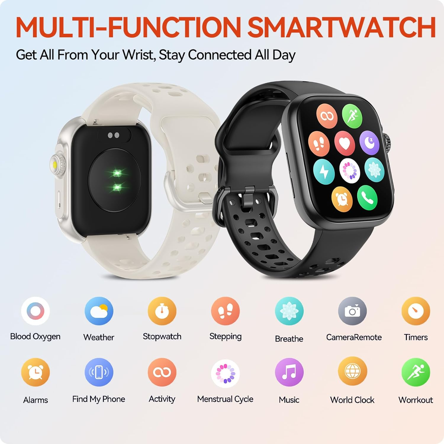 Smart Watch with GPS & Bluetooth Calling - Alexa Built-In, 3ATM Waterproof Fitness Tracker, Large Display for Android & iPhone - Black