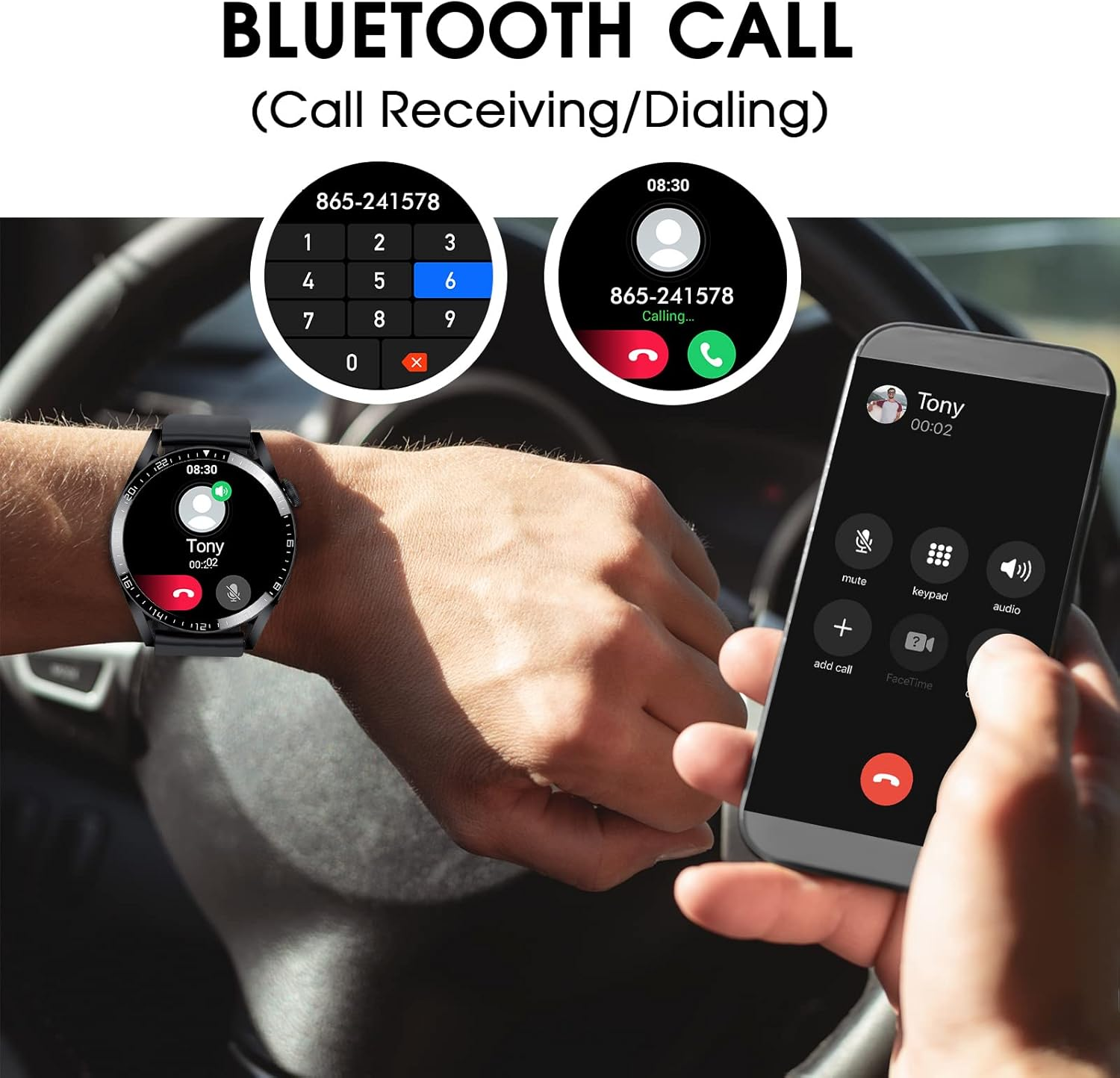 Smart Watch for Men 1.32" - Dial/Receive Calls, 20 Sports Modes, IP67 Waterproof Fitness Tracker with Heart Rate & Sleep Monitor for Android & iOS