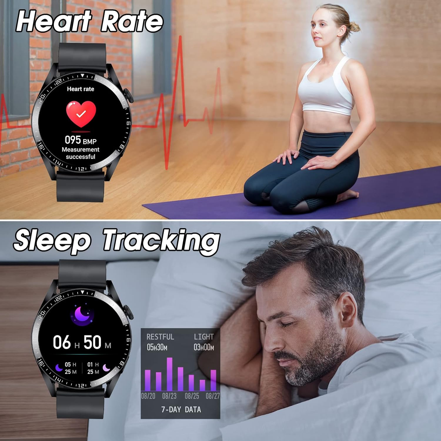 Smart Watch for Men 1.32" - Dial/Receive Calls, 20 Sports Modes, IP67 Waterproof Fitness Tracker with Heart Rate & Sleep Monitor for Android & iOS