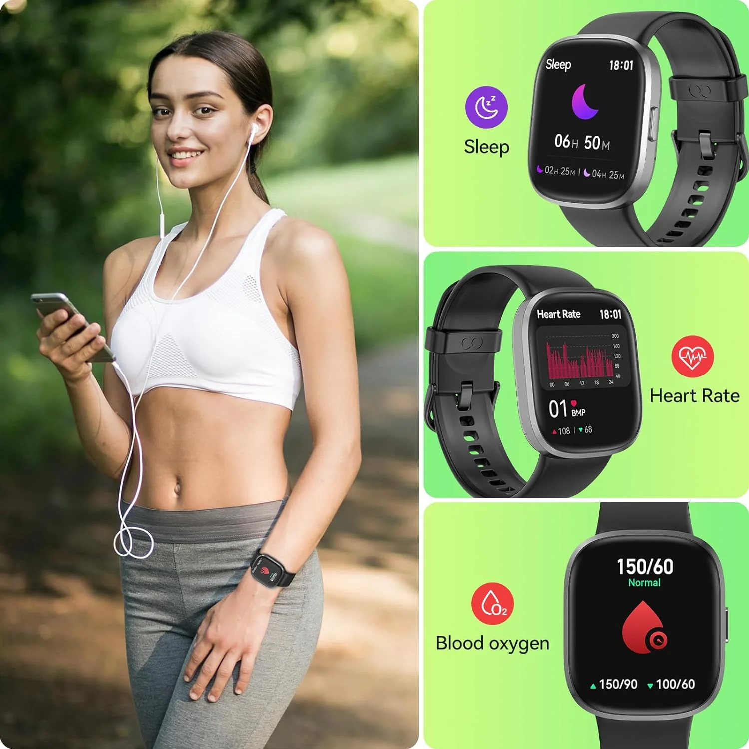 anyloop Watch ALW7 - Smart Fitness Tracker with Heart Rate Monitor, Sleep Tracking, Activity Tracker & Notifications