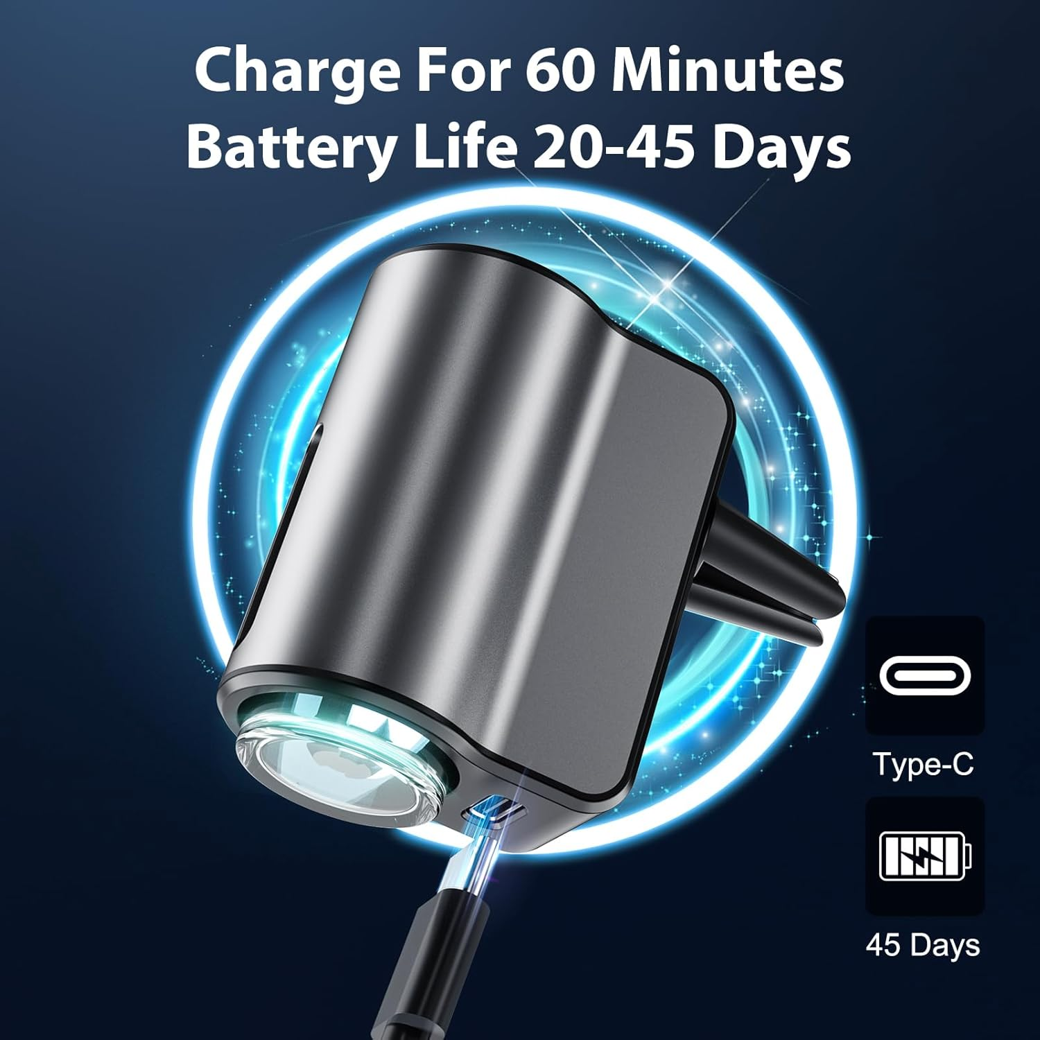 Smart Car Air Freshener Diffuser with 8 Refills - Three Adjustable Modes Car Diffuser, Aromatizante para Carro for Long-Lasting Fragrance