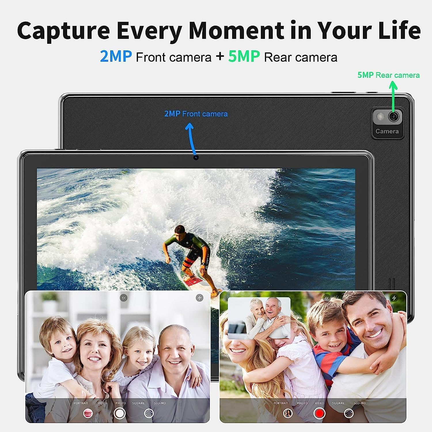 10.1 Inch Tablet PC - 4GB RAM 64GB Storage Android Tablet Computer for Work, Study & Entertainment