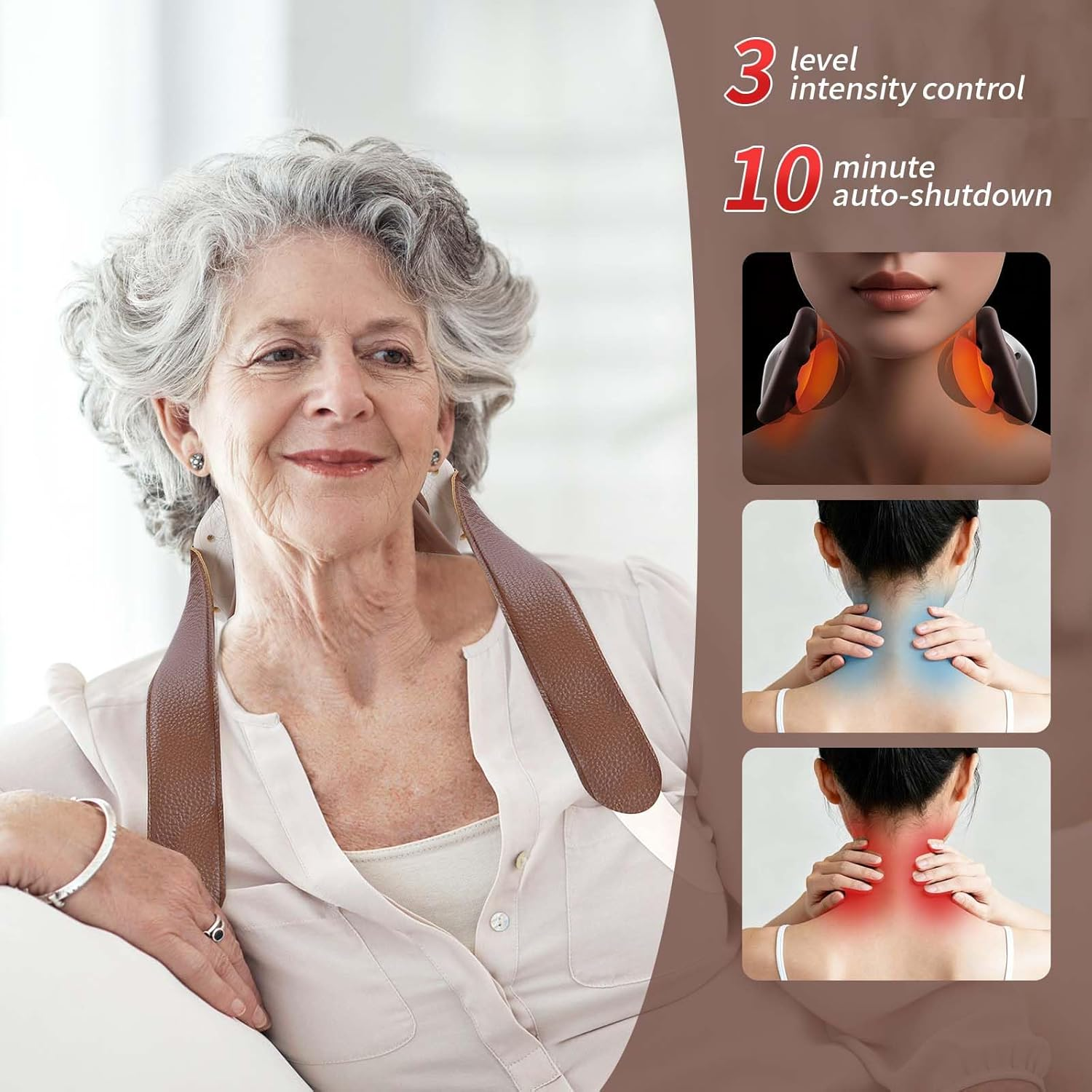 Neck and Shoulder Massager with Hands - Wireless Portable 4D Bionic Shiatsu Deep Tissue Massage, Rechargeable Electric Cervical Massager for Home Office