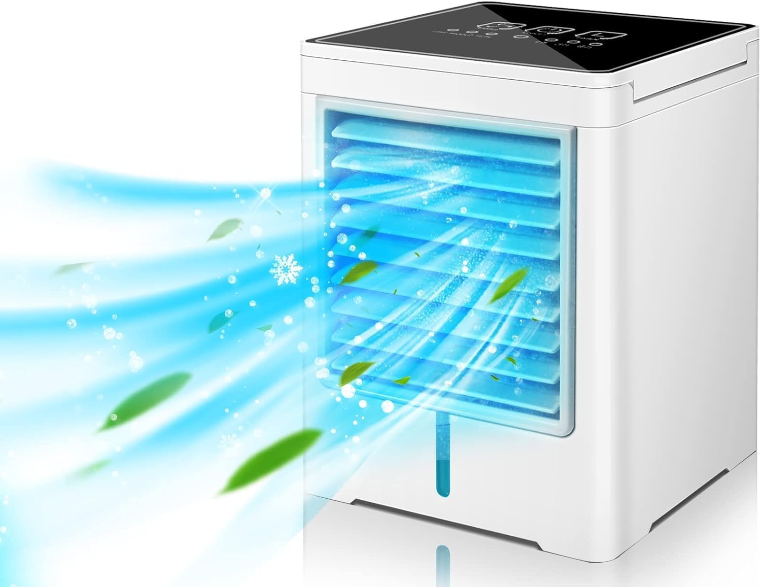 Portable Air Cooler Fan - USB Evaporative Mini Air Cooler with 3 Wind Speeds, 3 Timers & Touch Screen for Home, Office, Camping, Car