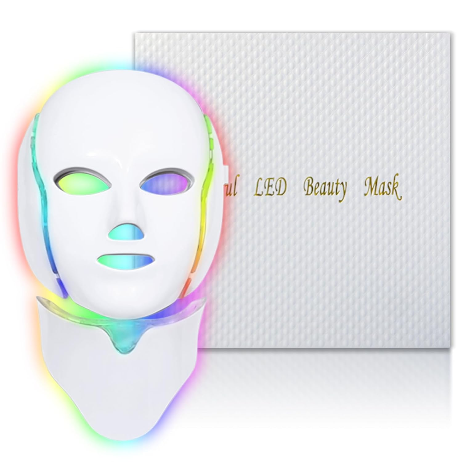 Red Light Therapy Mask for Face - 7 Custom Modes with 850nm Infrared & 630nm Red Light, Portable LED Face Mask with Timer for Home Use