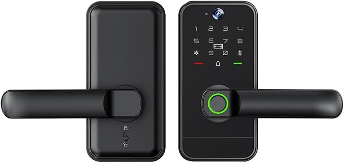 Smart Keyless Entry Door Lock - Fingerprint Smart Deadbolt with Built-in WiFi, APP Control, Passcode Entry, Waterproof for Front Door