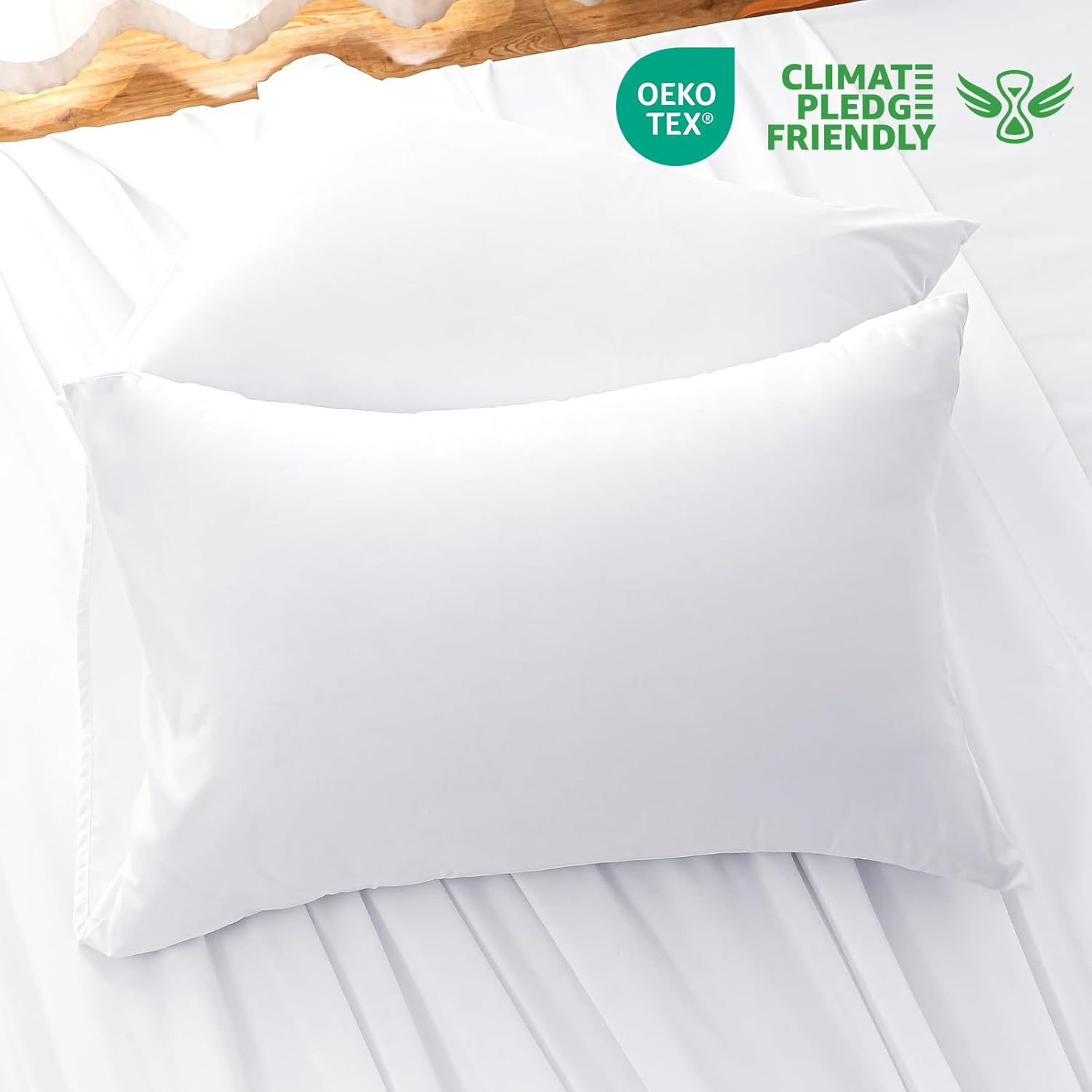 6 Piece Queen Sheet Set - Breathable & Cooling Bedding with 18-24 Inch Deep Pockets, 1 Flat & 1 Fitted Sheet, 4 Pillowcases (Queen, White)