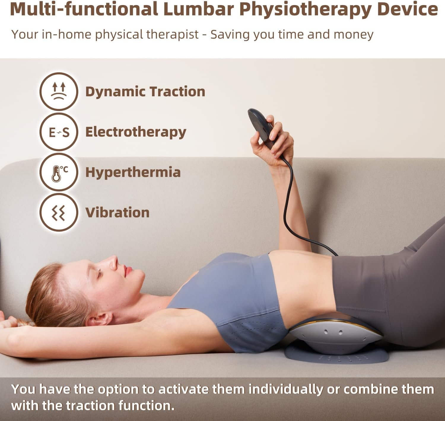 Electric Lumbar Traction Device - Airbag, Electrotherapy & Heat Therapy