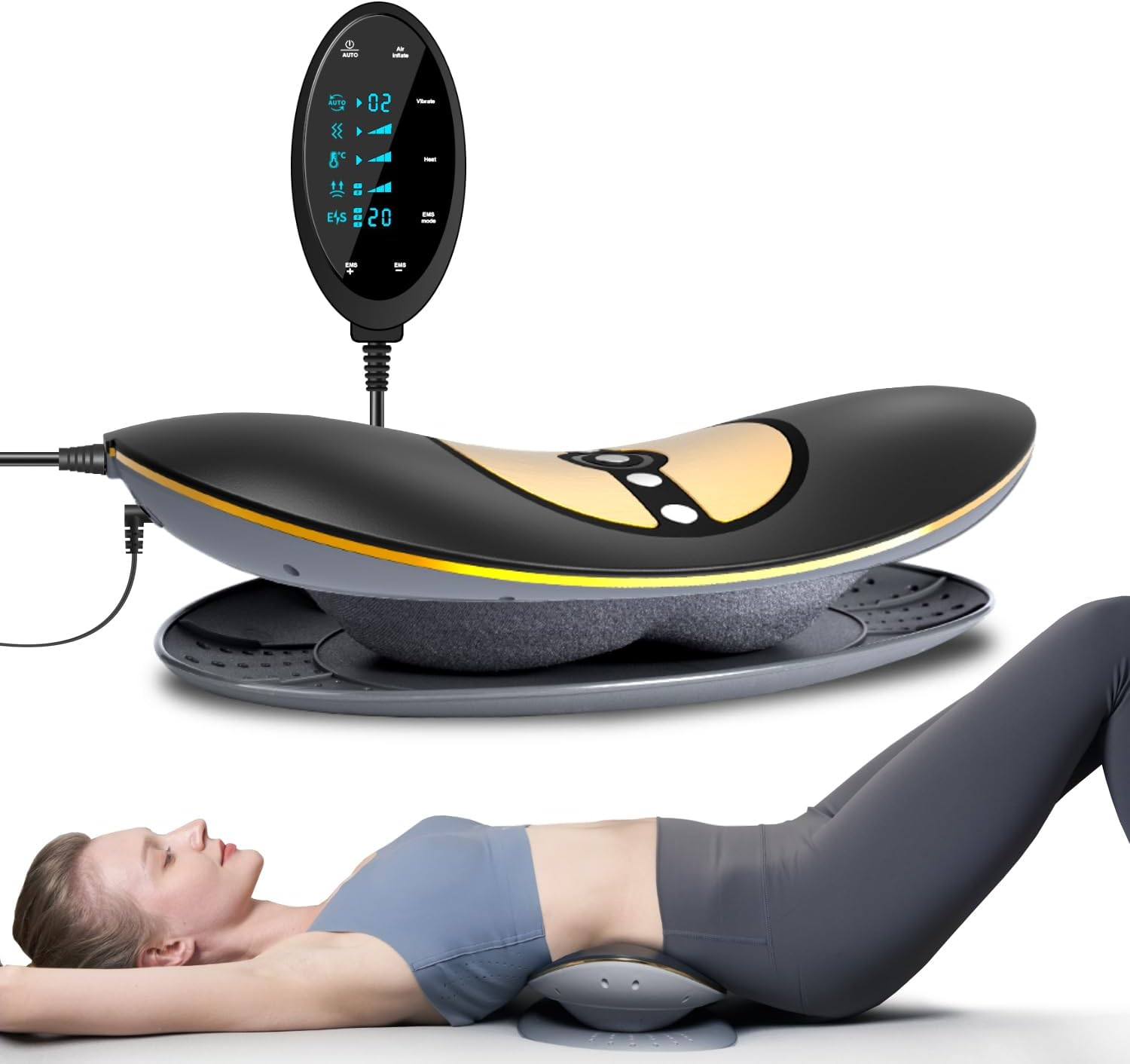 Electric Lumbar Traction Device - Airbag, Electrotherapy & Heat Therapy