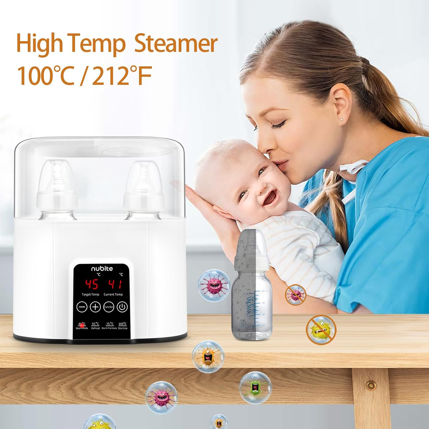 Double Baby Bottle Warmer 24H Constant Temp for Twins