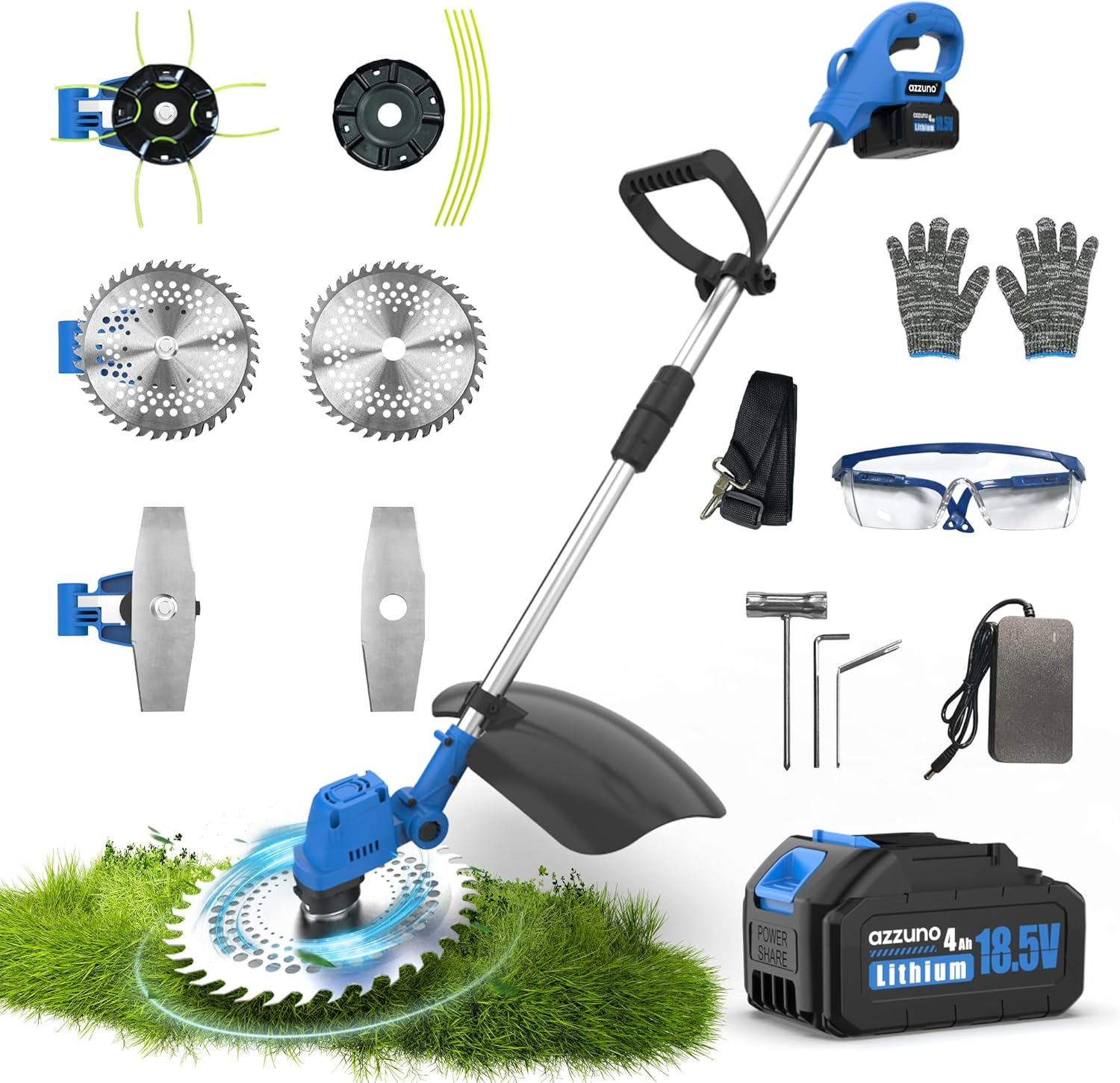 21V Brushless Weed Wacker Cordless 4.0Ah Battery