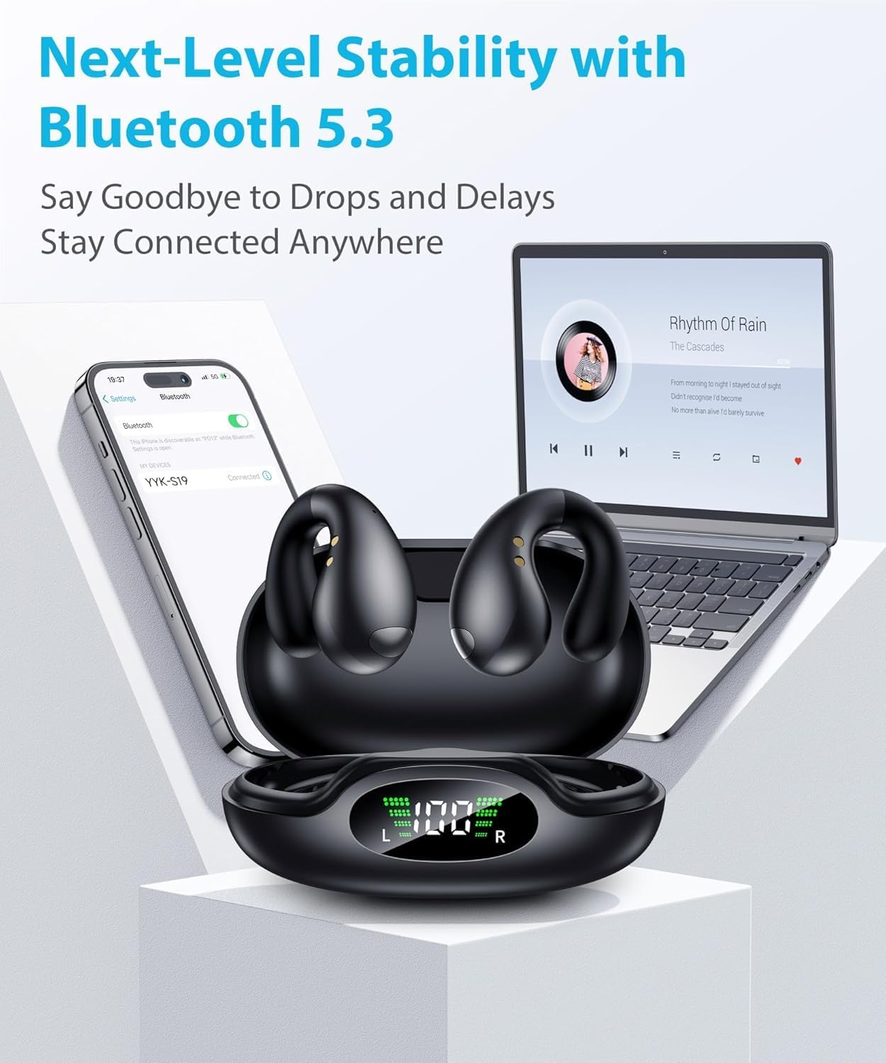 Open-Ear Headphones Bluetooth 5.3 Hi-Fi 50H