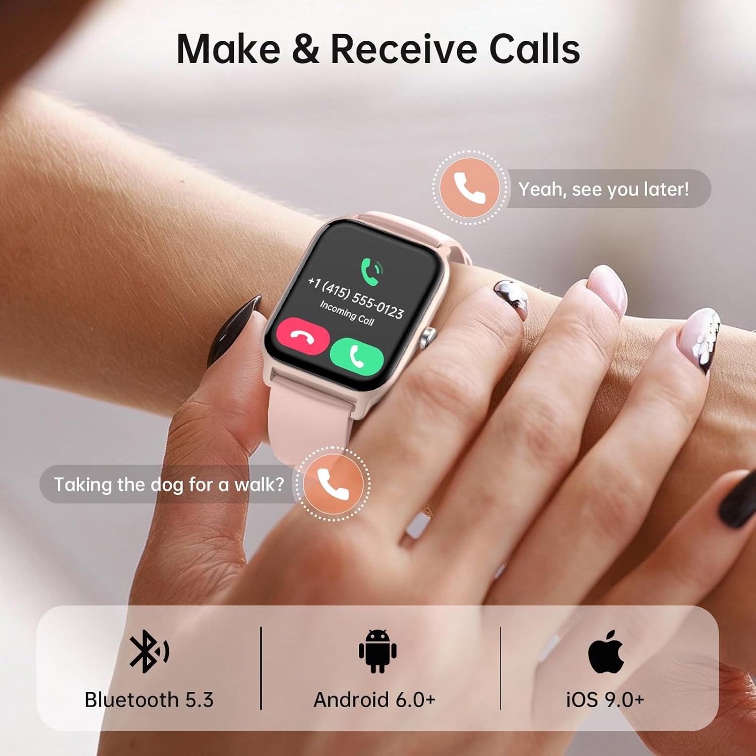 Women's Smart Watch 1.85" Alexa 100+ Sport Modes