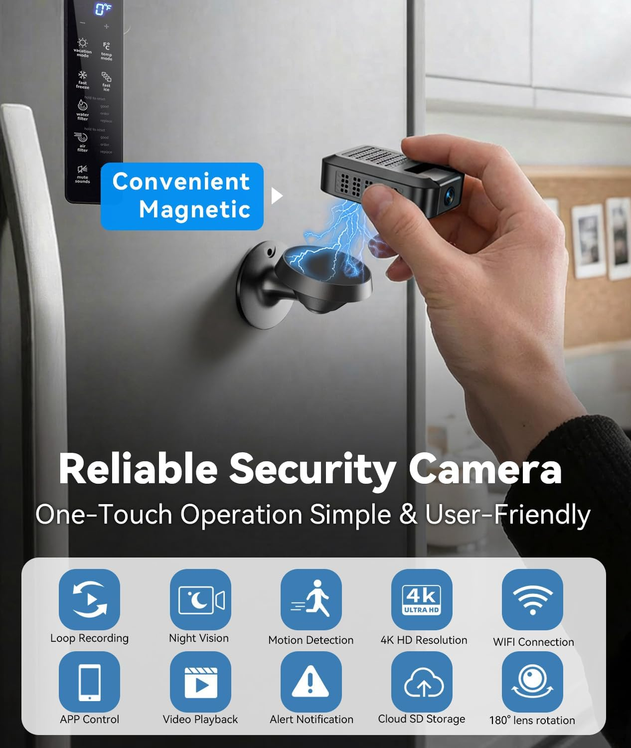 4K Wireless Security Camera WiFi Motion Night Vision App