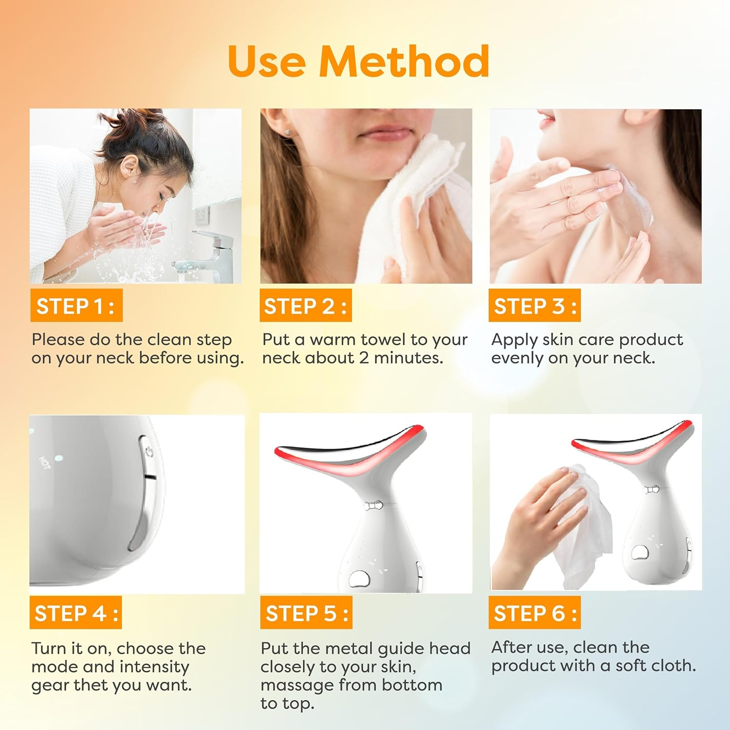 7-Color Face Neck Massager Portable Beauty Skincare
