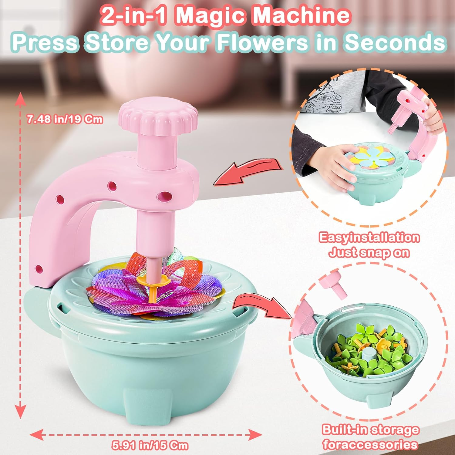 Fabric Flower Bouquets DIY Kit Kids Ages 3+ Screen-Free