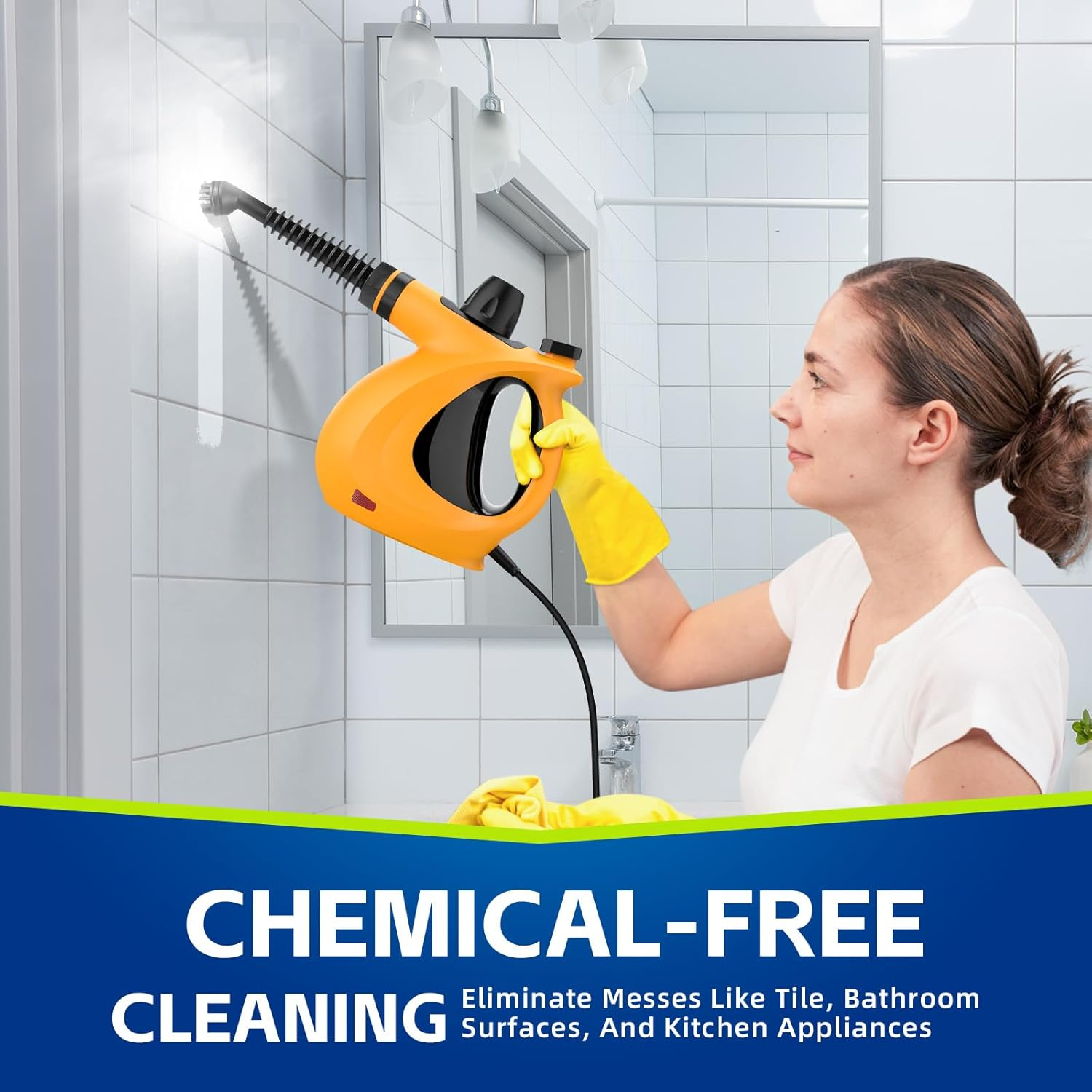 Handheld Pressurized Steam Cleaner 11pcs Chemical-Free