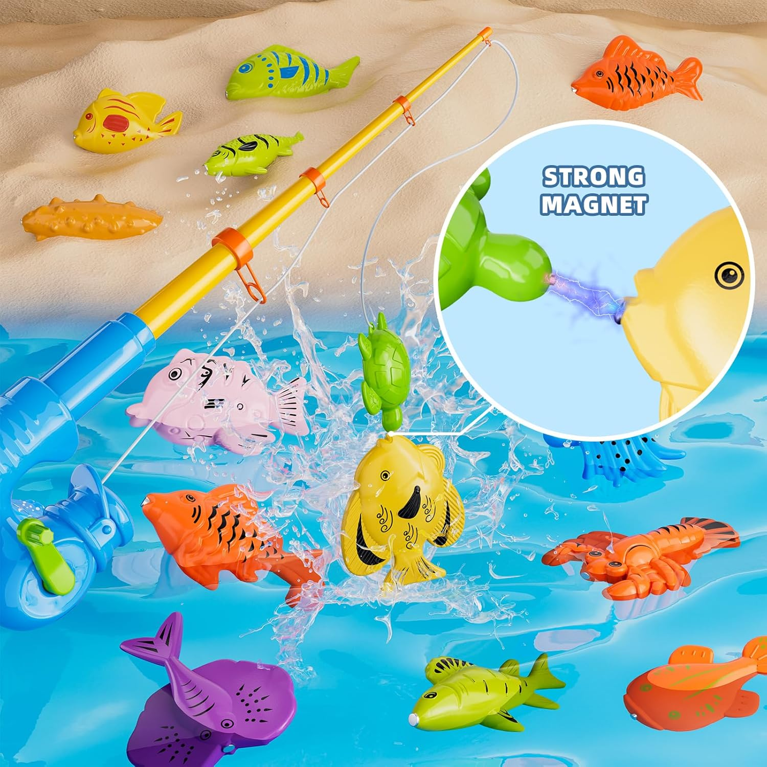 Magnetic Fishing Pool Toys Game Kids Toddlers Age 3-6