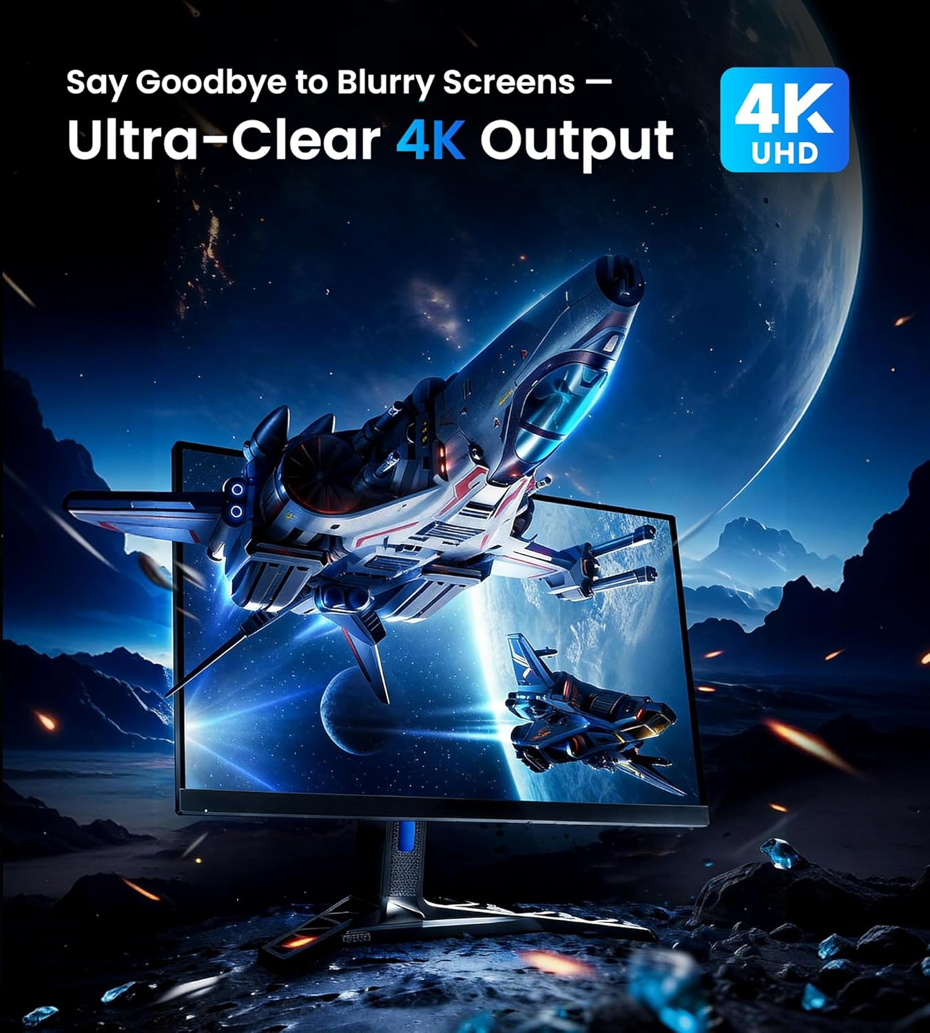 1x4 HDMI Splitter 4K Ultra HD 1080P 120Hz 3D Power Adapter